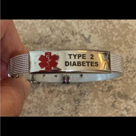New! Stainless Steel Unisex Emergency Alert Diabetic Bracelet. Silver Tone. - Picture 9 of 9